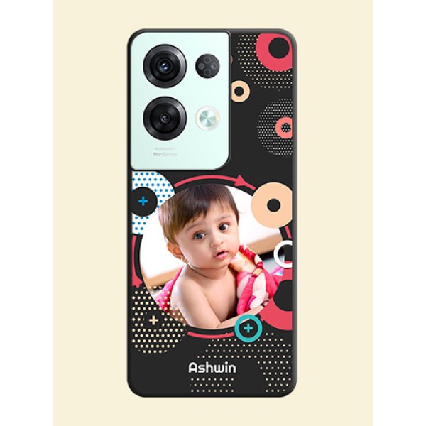 Multicoloured Round Image on Personalised Space Black Soft Matte Cases - Oppo Reno 8 Pro 5G Multicoloured Round Image on Personalised Space Black Soft Matte Cases - Oppo Reno 8 Pro 5G