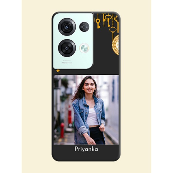 Decorative Design with Text on Space Black Custom Soft Matte Back Cover - Oppo Reno 8 Pro 5G Decorative Design with Text on Space Black Custom Soft Matte Back Cover - Oppo Reno 8 Pro 5G