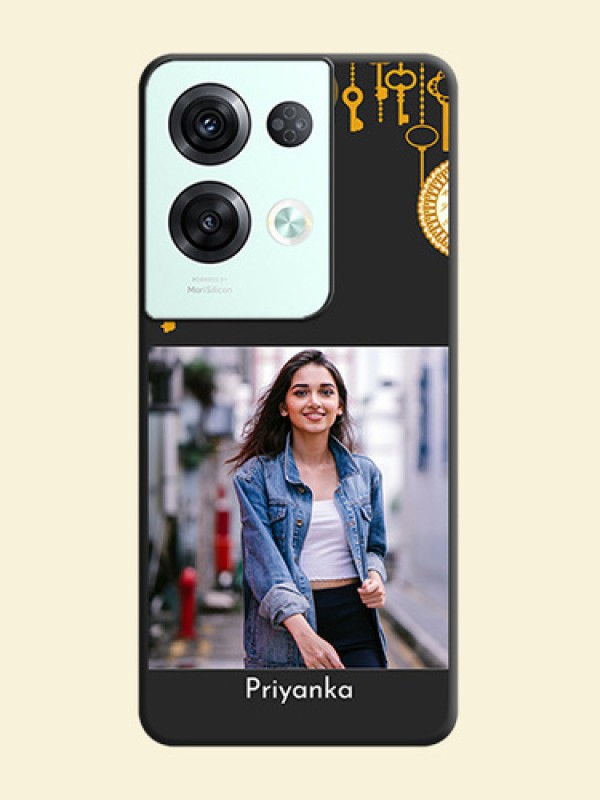 Decorative Design with Text on Space Black Custom Soft Matte Back Cover - Oppo Reno 8 Pro 5G