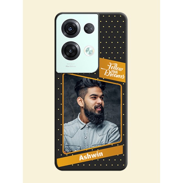 Follow Your Dreams with White Dots on Space Black Custom Soft Matte Phone Cases - Oppo Reno 8 Pro 5G Follow Your Dreams with White Dots on Space Black Custom Soft Matte Phone Cases - Oppo Reno 8 Pro 5G