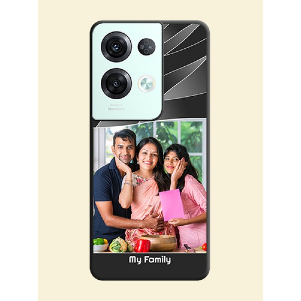 Mixed Wave Lines on Photo on Space Black Soft Matte Mobile Cover - Oppo Reno 8 Pro 5G Mixed Wave Lines on Photo on Space Black Soft Matte Mobile Cover - Oppo Reno 8 Pro 5G