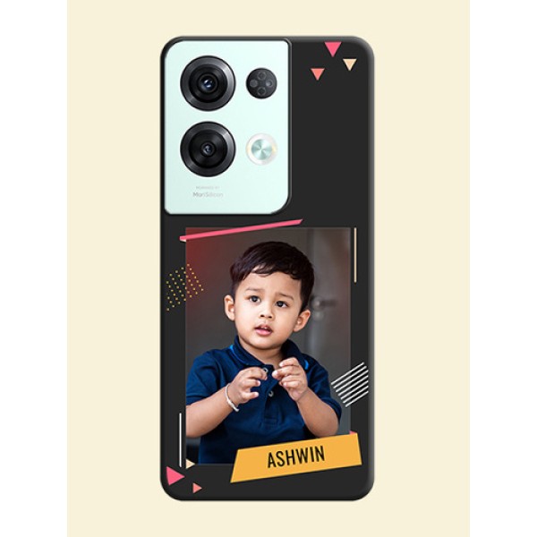 Photo Frame with Triangle Small Dots on Photo on Space Black Soft Matte Back Cover - Oppo Reno 8 Pro 5G Photo Frame with Triangle Small Dots on Photo on Space Black Soft Matte Back Cover - Oppo Reno 8 Pro 5G