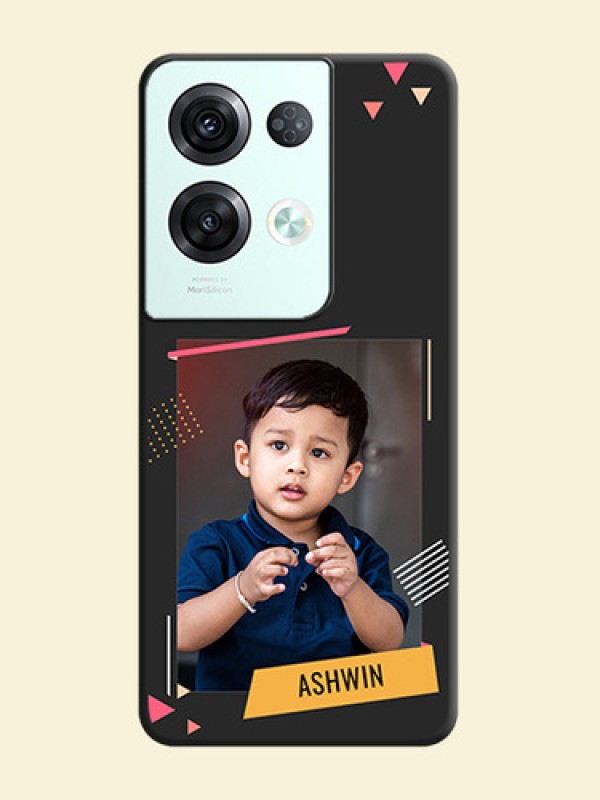 Photo Frame with Triangle Small Dots on Photo on Space Black Soft Matte Back Cover - Oppo Reno 8 Pro 5G