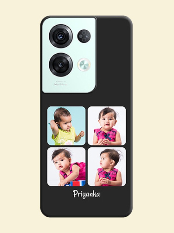 Floral Art with 6 Image Holder on Photo on Space Black Soft Matte Mobile Case - Oppo Reno 8 Pro 5G