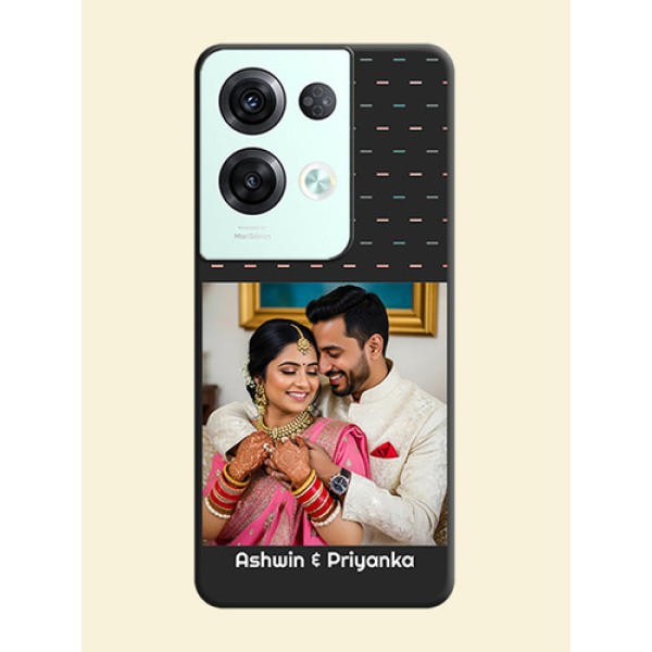 Line Pattern Design with Text on Space Black Custom Soft Matte Phone Back Cover - Oppo Reno 8 Pro 5G Line Pattern Design with Text on Space Black Custom Soft Matte Phone Back Cover - Oppo Reno 8 Pro 5G