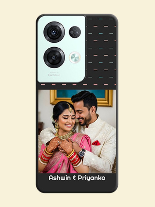 Line Pattern Design with Text on Space Black Custom Soft Matte Phone Back Cover - Oppo Reno 8 Pro 5G