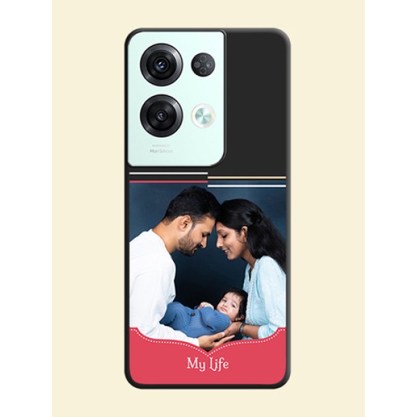 Classic Plain Design with Name on Photo on Space Black Soft Matte Phone Cover - Oppo Reno 8 Pro 5G Classic Plain Design with Name on Photo on Space Black Soft Matte Phone Cover - Oppo Reno 8 Pro 5G