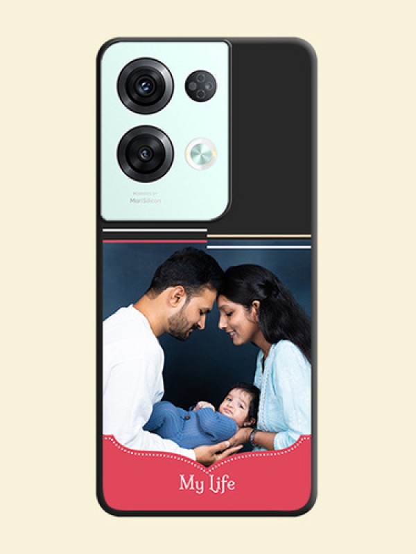 Classic Plain Design with Name on Photo on Space Black Soft Matte Phone Cover - Oppo Reno 8 Pro 5G