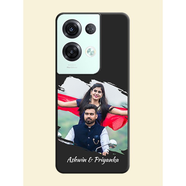 Grunge Brush Strokes on Photo on Space Black Soft Matte Back Cover - Oppo Reno 8 Pro 5G
