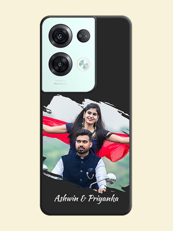 Grunge Brush Strokes on Photo on Space Black Soft Matte Back Cover - Oppo Reno 8 Pro 5G