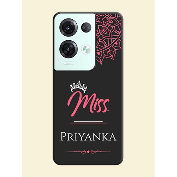 Mrs Name with Floral Design on Space Black Personalized Soft Matte Phone Covers - Oppo Reno 8 Pro 5G Mrs Name with Floral Design on Space Black Personalized Soft Matte Phone Covers - Oppo Reno 8 Pro 5G