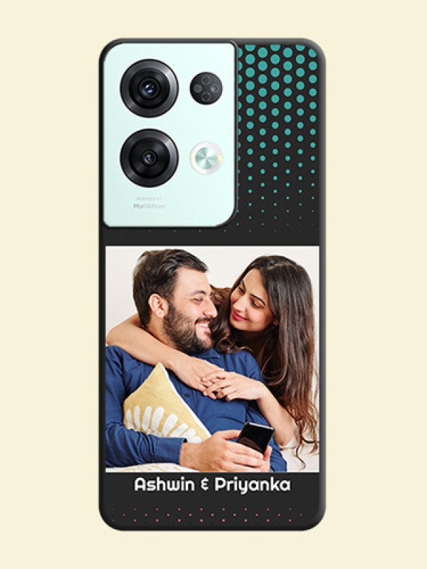 Faded Dots with Grunge Photo Frame and Text on Space Black Custom Soft Matte Phone Cases - Oppo Reno 8 Pro 5G