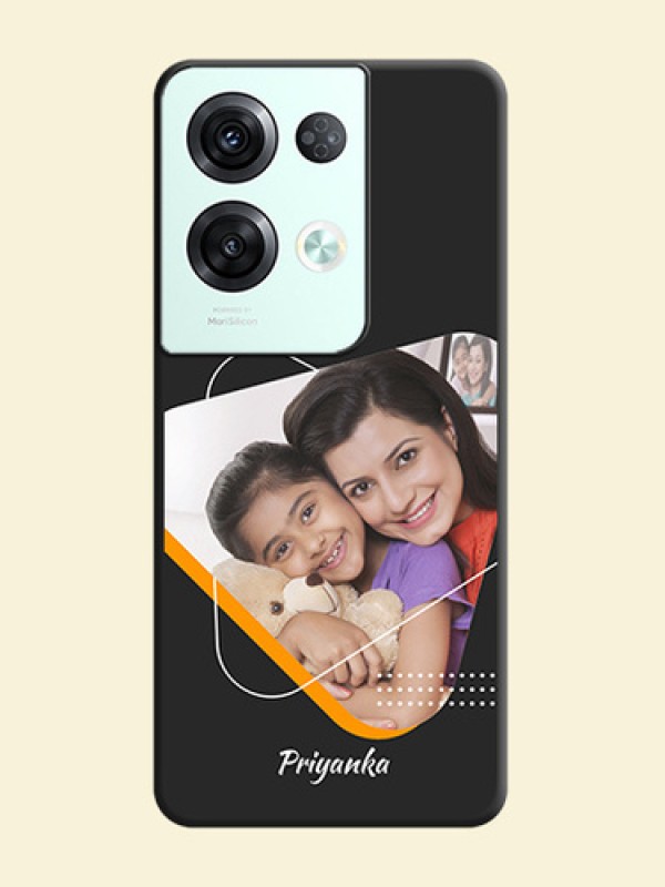 Yellow Triangle on Photo on Space Black Soft Matte Phone Cover - Oppo Reno 8 Pro 5G