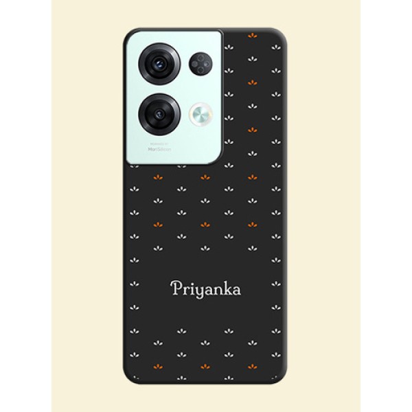 Simple Pattern With Custom Text On Space Black Personalized Soft Matte Phone Covers -Oppo Reno 8 Pro 5G Simple Pattern With Custom Text On Space Black Personalized Soft Matte Phone Covers -Oppo Reno 8 Pro 5G