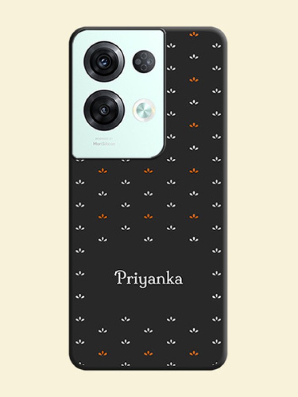Simple Pattern With Custom Text On Space Black Personalized Soft Matte Phone Covers -Oppo Reno 8 Pro 5G