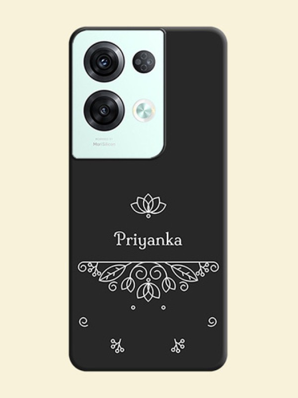 Lotus Garden Custom Text On Space Black Personalized Soft Matte Phone Covers -Oppo Reno 8 Pro 5G
