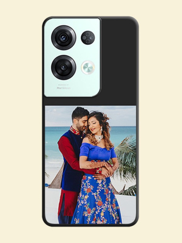 Image Upload With Space Black Color On Custom Soft Matte Mobile Back Cover - Oppo Reno 8 Pro 5G