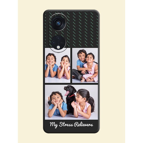 Cross Dotted Pattern with 2 Image Holder on Personalised Space Black Soft Matte Cases - Oppo Reno 8T 5G Cross Dotted Pattern with 2 Image Holder on Personalised Space Black Soft Matte Cases - Oppo Reno 8T 5G
