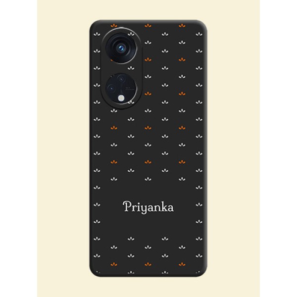 Simple Pattern With Custom Text On Space Black Personalized Soft Matte Phone Covers -Oppo Reno 8T 5G Simple Pattern With Custom Text On Space Black Personalized Soft Matte Phone Covers -Oppo Reno 8T 5G