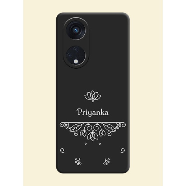 Lotus Garden Custom Text On Space Black Personalized Soft Matte Phone Covers -Oppo Reno 8T 5G Lotus Garden Custom Text On Space Black Personalized Soft Matte Phone Covers -Oppo Reno 8T 5G