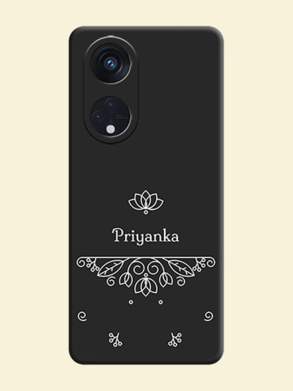 Lotus Garden Custom Text On Space Black Personalized Soft Matte Phone Covers -Oppo Reno 8T 5G
