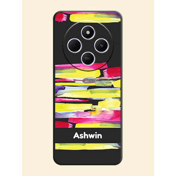 Brush Coloured On Space Black Custom Soft Matte Mobile Back Cover - Poco C75 5G Brush Coloured On Space Black Custom Soft Matte Mobile Back Cover - Poco C75 5G