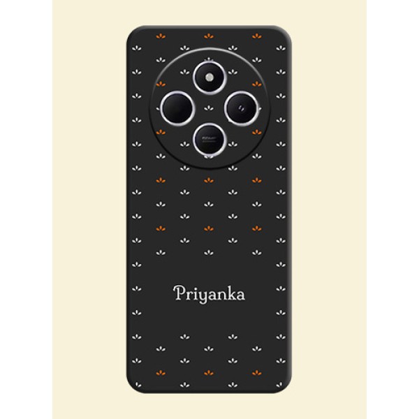 Simple Pattern With Custom Text On Space Black Custom Soft Matte Mobile Back Cover - Poco C75 5G Simple Pattern With Custom Text On Space Black Custom Soft Matte Mobile Back Cover - Poco C75 5G
