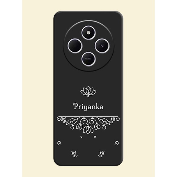 Lotus Garden Custom Text On Space Black Custom Soft Matte Mobile Back Cover - Poco C75 5G Lotus Garden Custom Text On Space Black Custom Soft Matte Mobile Back Cover - Poco C75 5G