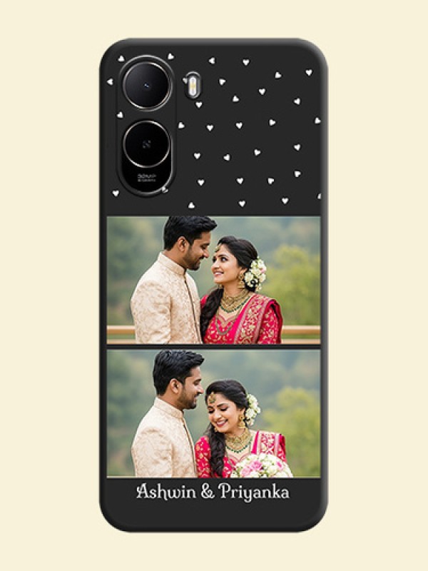 Miniature Love Symbols with Name On Space Black Custom Soft Matte Mobile Back Cover - Poco C81