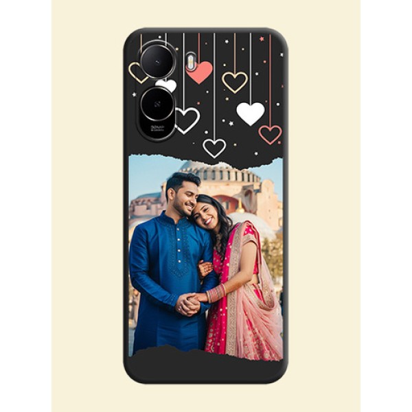 Love Hangings with Splash Wave Picture On Space Black Custom Soft Matte Mobile Back Cover - Poco C81 Love Hangings with Splash Wave Picture On Space Black Custom Soft Matte Mobile Back Cover - Poco C81