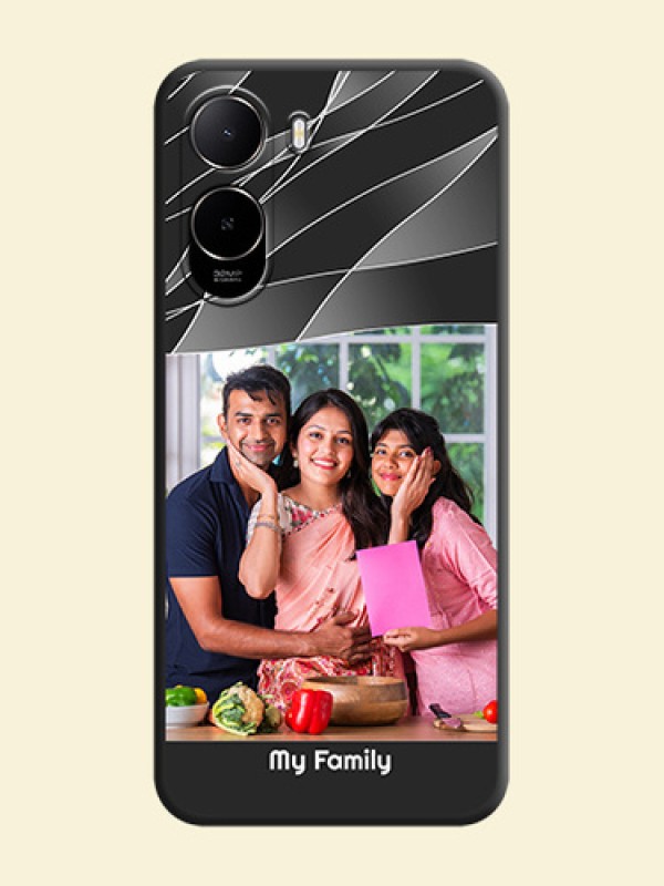 Mixed Wave Lines on Photo On Space Black Custom Soft Matte Mobile Back Cover - Poco C81
