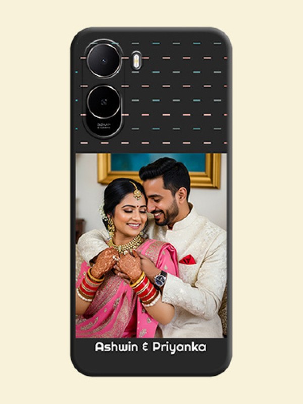 Line Pattern Design with Text On Space Black Custom Soft Matte Mobile Back Cover - Poco C81