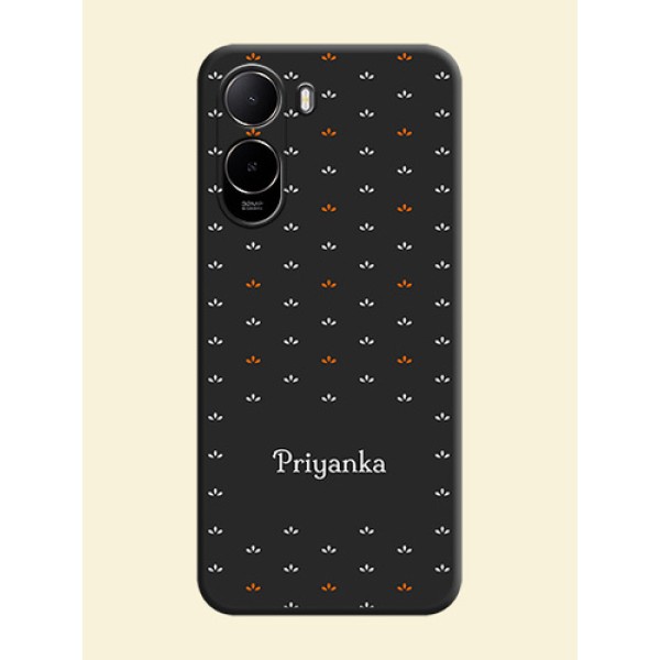 Simple Pattern With Custom Text On Space Black Custom Soft Matte Mobile Back Cover - Poco C81 Simple Pattern With Custom Text On Space Black Custom Soft Matte Mobile Back Cover - Poco C81