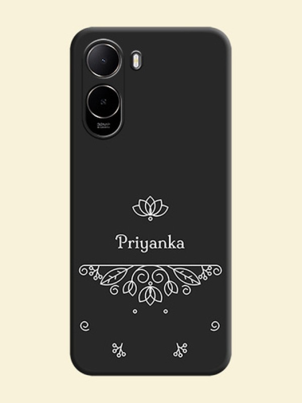 Lotus Garden Custom Text On Space Black Custom Soft Matte Mobile Back Cover - Poco C81