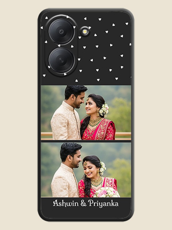Miniature Love Symbols with Name On Space Black Custom Soft Matte Mobile Back Cover - Poco C81x
