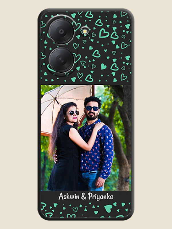 Sea Green Indefinite Love Pattern on Photo On Space Black Custom Soft Matte Mobile Back Cover - Poco C81x