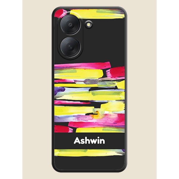Brush Coloured On Space Black Custom Soft Matte Mobile Back Cover - Poco C81x Brush Coloured On Space Black Custom Soft Matte Mobile Back Cover - Poco C81x