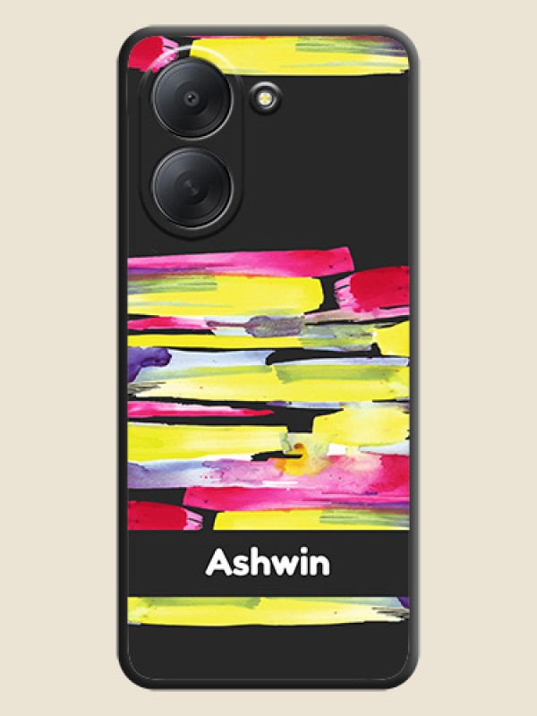 Brush Coloured On Space Black Custom Soft Matte Mobile Back Cover - Poco C81x