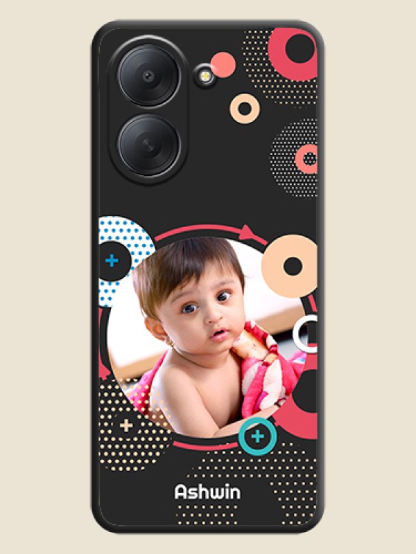 Multicoloured Round Image On Space Black Custom Soft Matte Mobile Back Cover - Poco C81x
