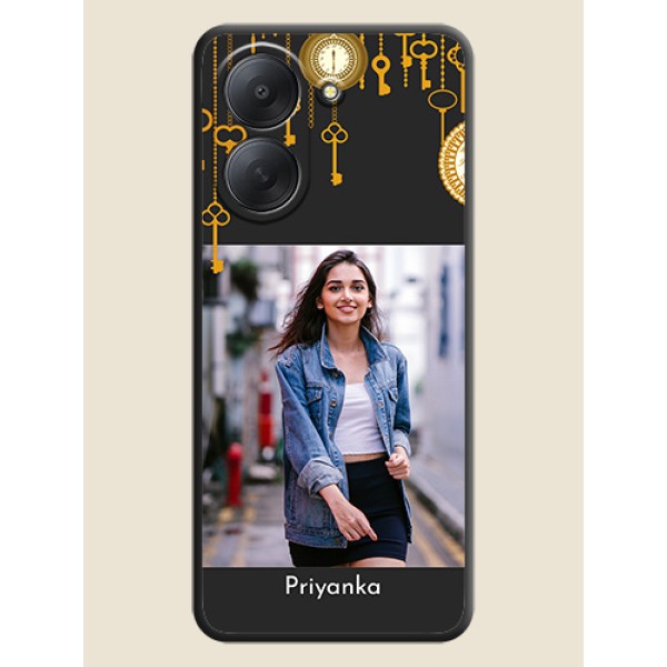 Decorative Design with Text On Space Black Custom Soft Matte Mobile Back Cover - Poco C81x Decorative Design with Text On Space Black Custom Soft Matte Mobile Back Cover - Poco C81x