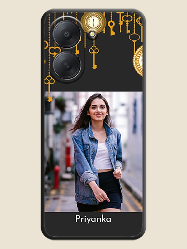 Decorative Design with Text On Space Black Custom Soft Matte Mobile Back Cover - Poco C81x