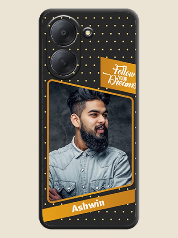Follow Your Dreams with White Dots On Space Black Custom Soft Matte Mobile Back Cover - Poco C81x