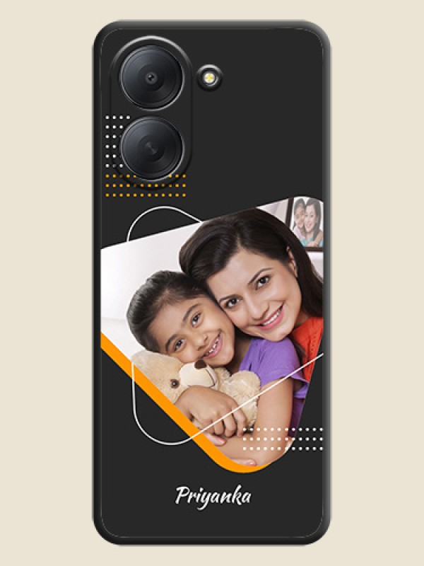Yellow Triangle on Photo On Space Black Custom Soft Matte Mobile Back Cover - Poco C81x