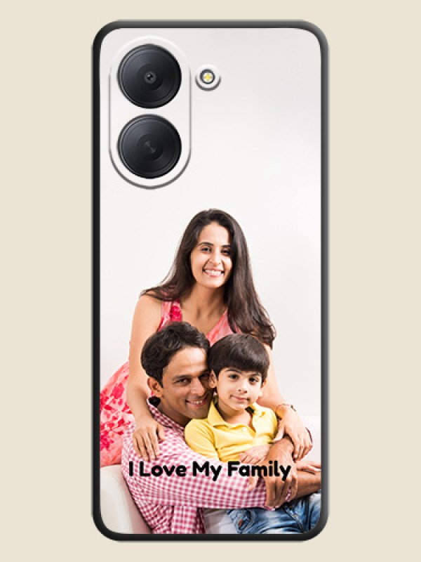 Full Single Pic Upload With Text On Space Black Custom Soft Matte Mobile Back Cover - Poco C81x