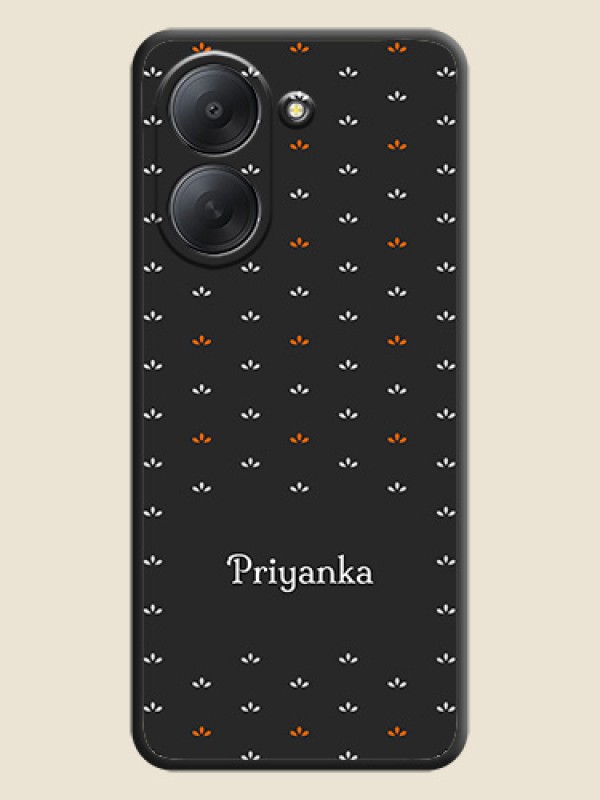 Simple Pattern With Custom Text On Space Black Custom Soft Matte Mobile Back Cover - Poco C81x