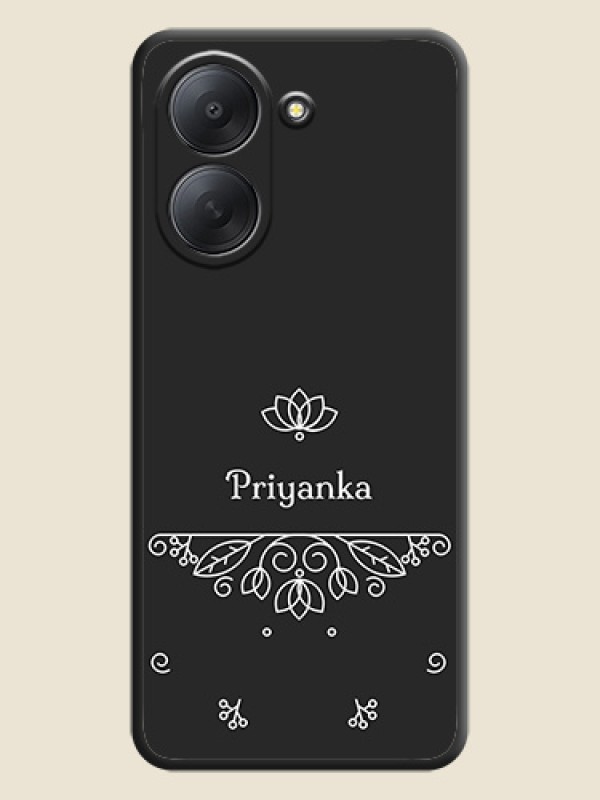 Lotus Garden Custom Text On Space Black Custom Soft Matte Mobile Back Cover - Poco C81x