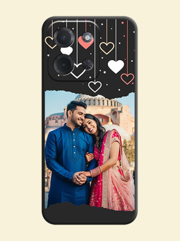 Love Hangings with Splash Wave Picture On Space Black Custom Soft Matte Mobile Back Cover - Poco C85 5G