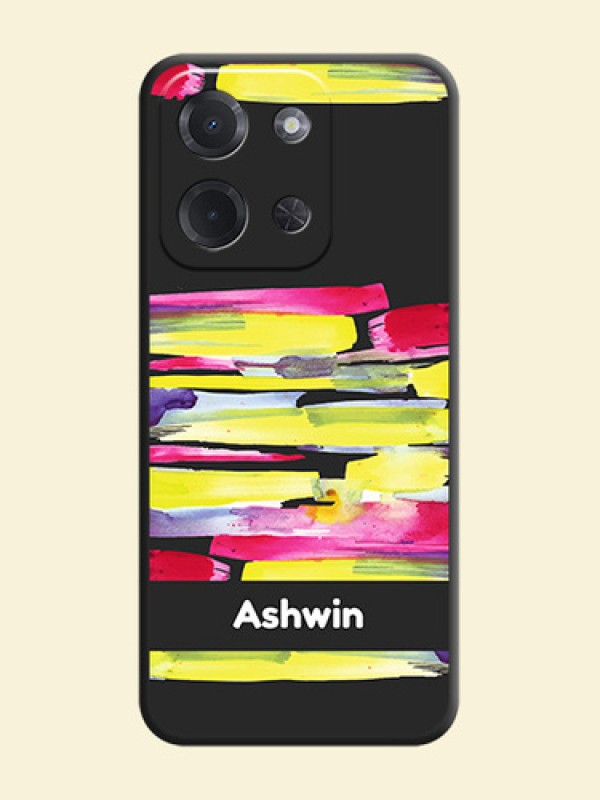 Brush Coloured On Space Black Custom Soft Matte Mobile Back Cover - Poco C85 5G