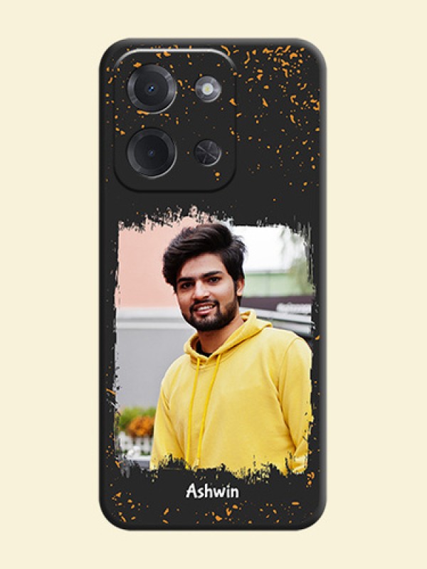 Spray Free Design on Photo On Space Black Custom Soft Matte Mobile Back Cover - Poco C85 5G