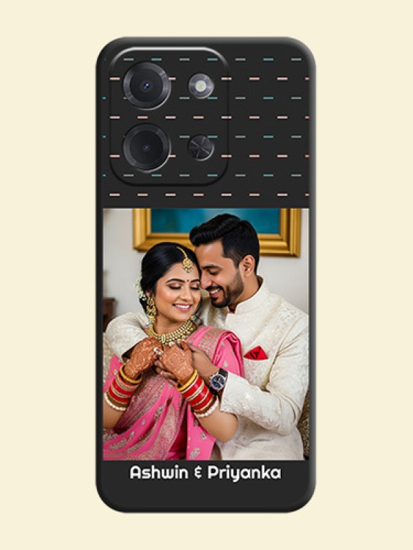 Line Pattern Design with Text On Space Black Custom Soft Matte Mobile Back Cover - Poco C85 5G